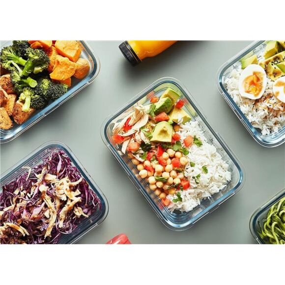 [10-Pack] Glass Meal Prep Containers with Lids, MCIRCO Food Storage Containers - Picture 6 of 7